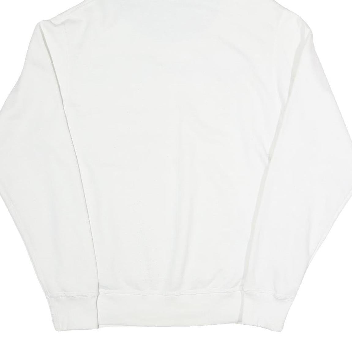 CHAMPION Mens White Cotton Blend Pullover Hoodie S Logo Script Chest