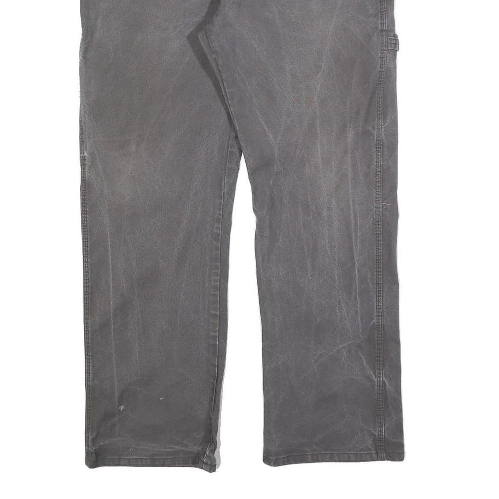 DICKIES Mens Cotton Blend Grey Workwear Regular Straight Leg Trousers W34 L30