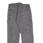 DICKIES Mens Cotton Blend Grey Workwear Regular Straight Leg Trousers W34 L30
