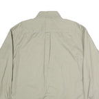HAGGAR Mens Beige Cotton Shirt L Button-Down Collar Long Sleeve Classic Fit