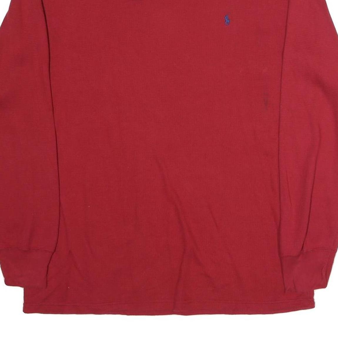 POLO RALPH LAUREN Mens Red XL Long Sleeve Crew Neck Cotton Classic T-Shirt