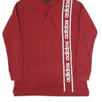 ADIDAS Womens Red Pullover Hoodie S Cotton Blend Casual Sportswear