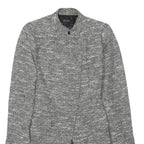 ZARA BASIC Womens Grey Button Jacket S Polyester Blend Plain Stylish Long Sleeve