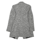 ZARA BASIC Womens Grey Button Jacket S Polyester Blend Plain Stylish Long Sleeve
