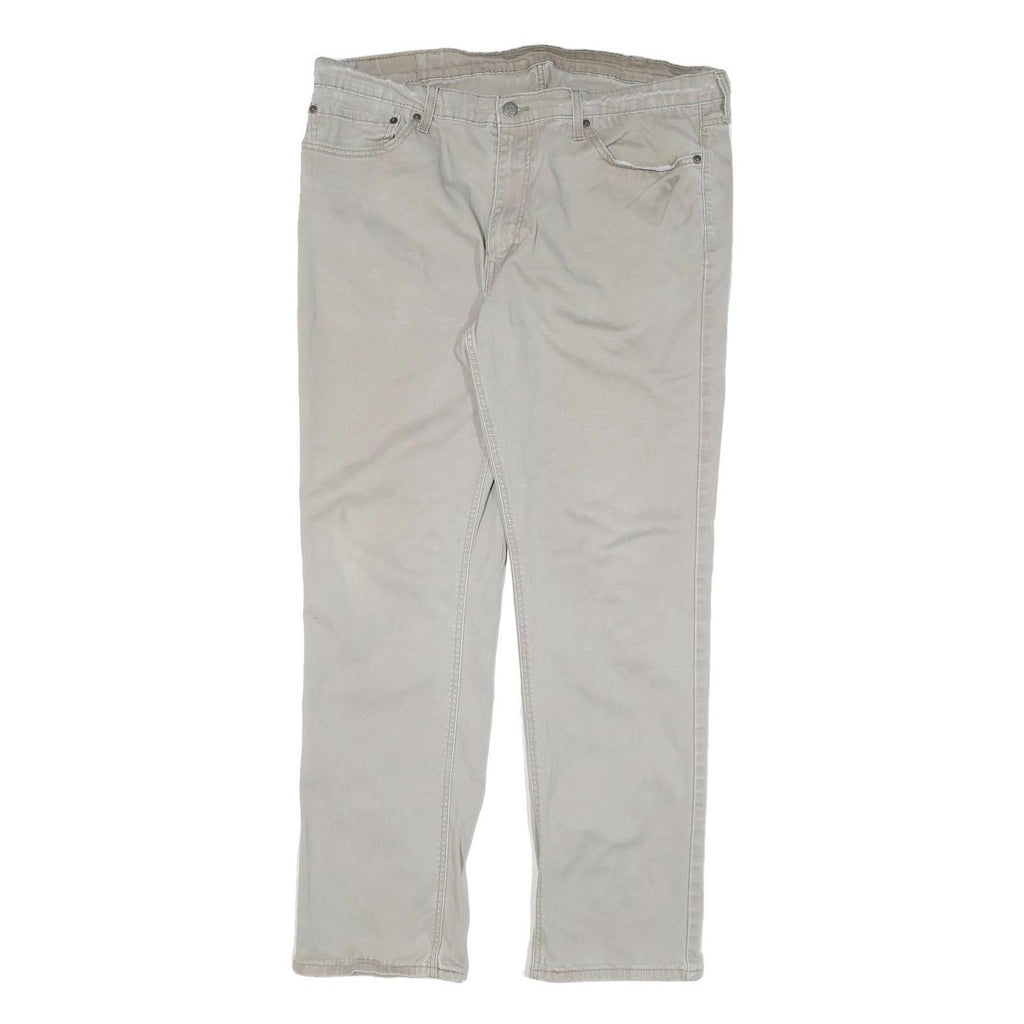 LEVI'S Mens Cotton Blend Beige Regular Fit Straight Leg Trousers W38 L31 Casual