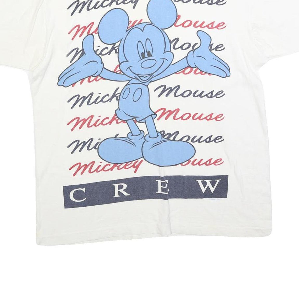 MICKEY UNLIMITED Mens White Blue & Red Graphic T-Shirt One Size Short Sleeve