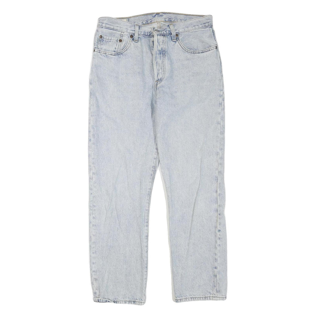 LEVI'S 501 Womens Jeans Light Blue Regular Straight Denim W30 L27 Classic Fit