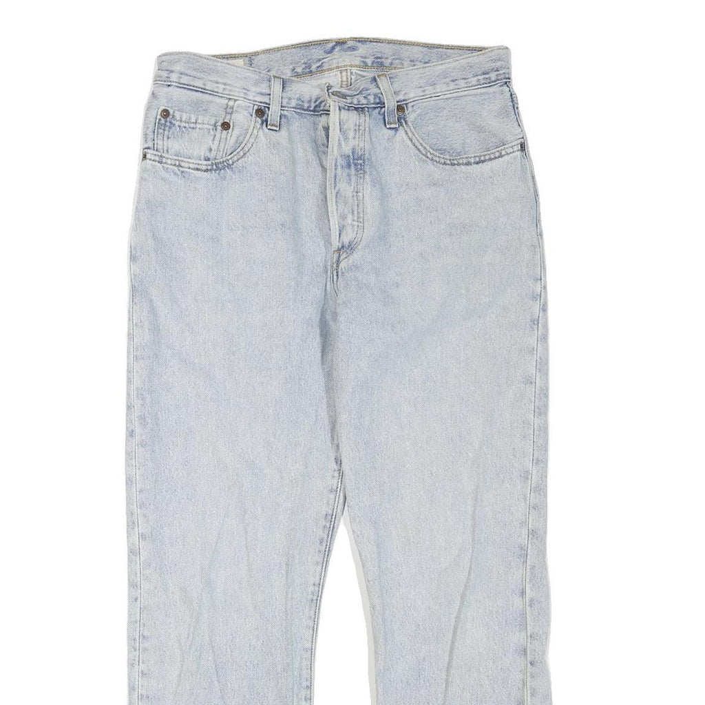 LEVI'S 501 Womens Jeans Light Blue Regular Straight Denim W30 L27 Classic Fit