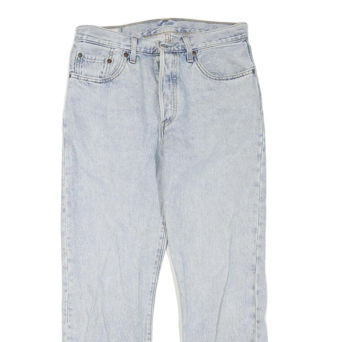 LEVI'S 501 Womens Jeans Light Blue Regular Straight Denim W30 L27 Classic Fit