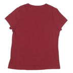 NAUTICA Womens Red Classic T-Shirt XL Short Sleeve V-Neck Cotton Blend