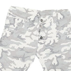 Mens Shorts Grey & White Camouflage Casual S W30 Button Fly Cotton Blend