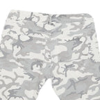 Mens Shorts Grey & White Camouflage Casual S W30 Button Fly Cotton Blend