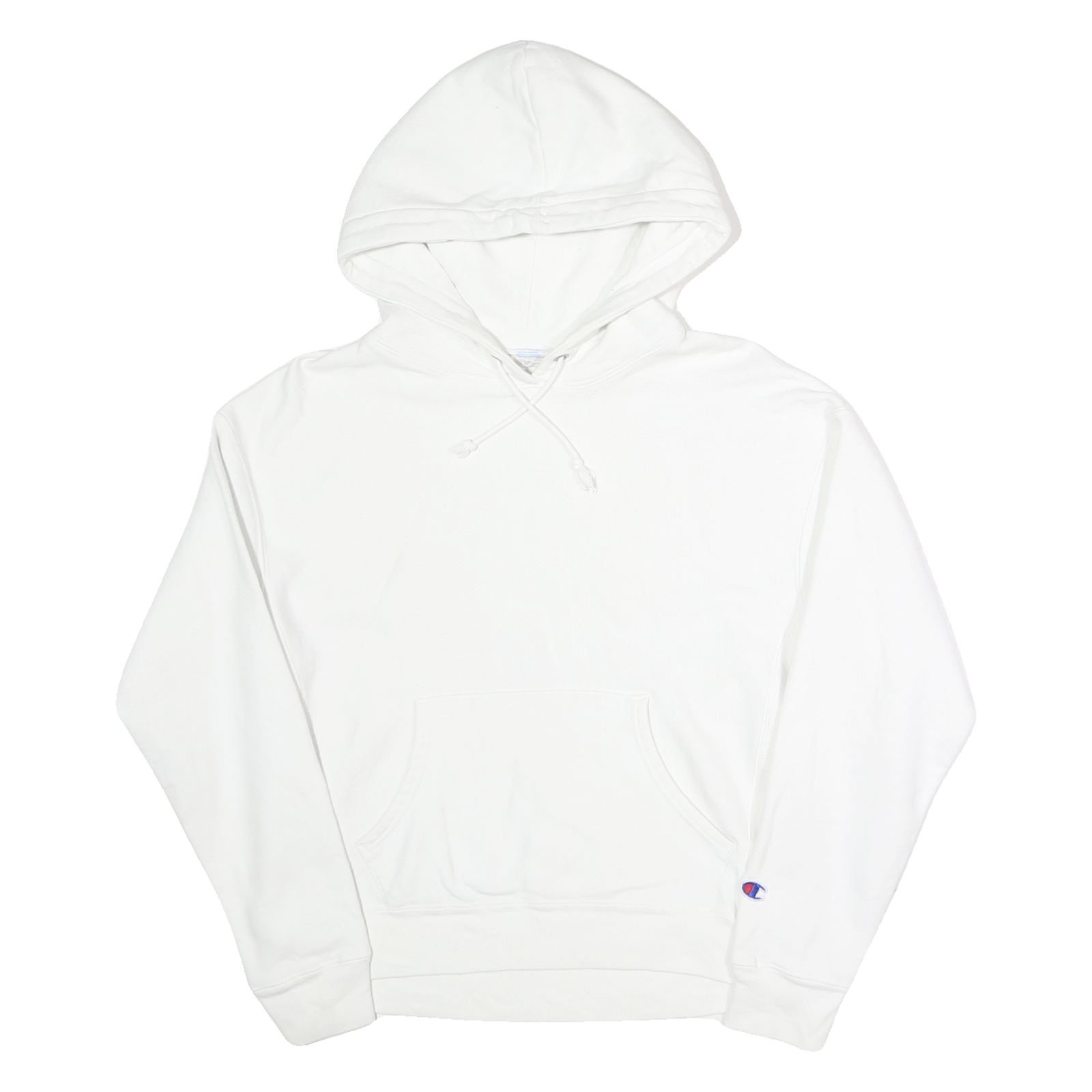 CHAMPION REVERSE WEAVE Mens White Pullover Hoodie L Classic Cotton Sweatshirt