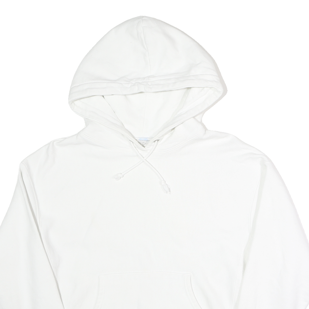 CHAMPION REVERSE WEAVE Mens White Pullover Hoodie L Classic Cotton Sweatshirt