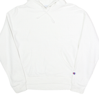 CHAMPION REVERSE WEAVE Mens White Pullover Hoodie L Classic Cotton Sweatshirt