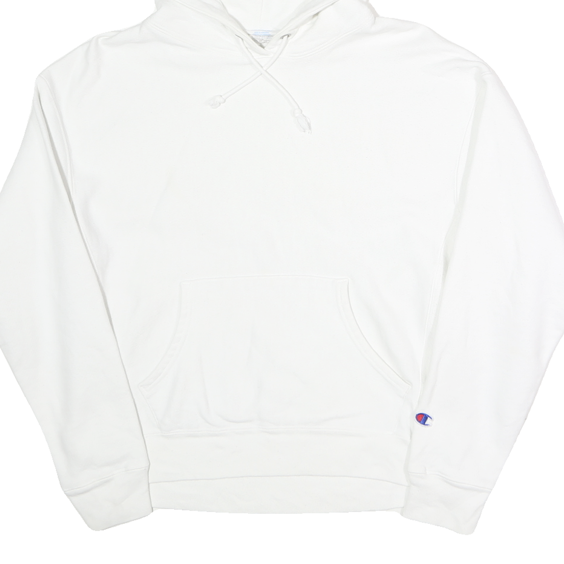 CHAMPION REVERSE WEAVE Mens White Pullover Hoodie L Classic Cotton Sweatshirt