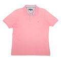 TOMMY HILFIGER Mens Pink Short Sleeve Plain 2XL Cotton Polo Shirt Casual