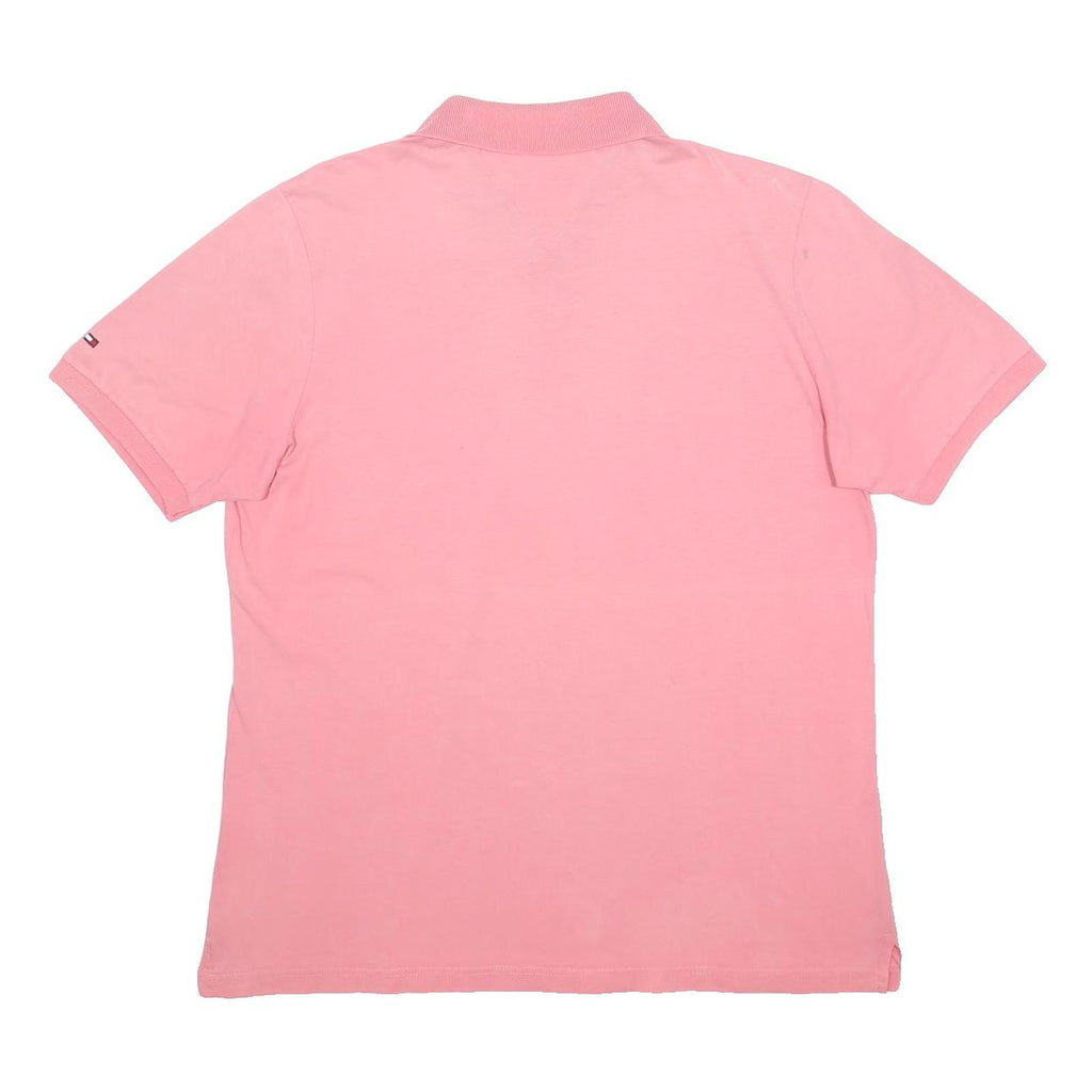 TOMMY HILFIGER Mens Pink Short Sleeve Plain 2XL Cotton Polo Shirt Casual