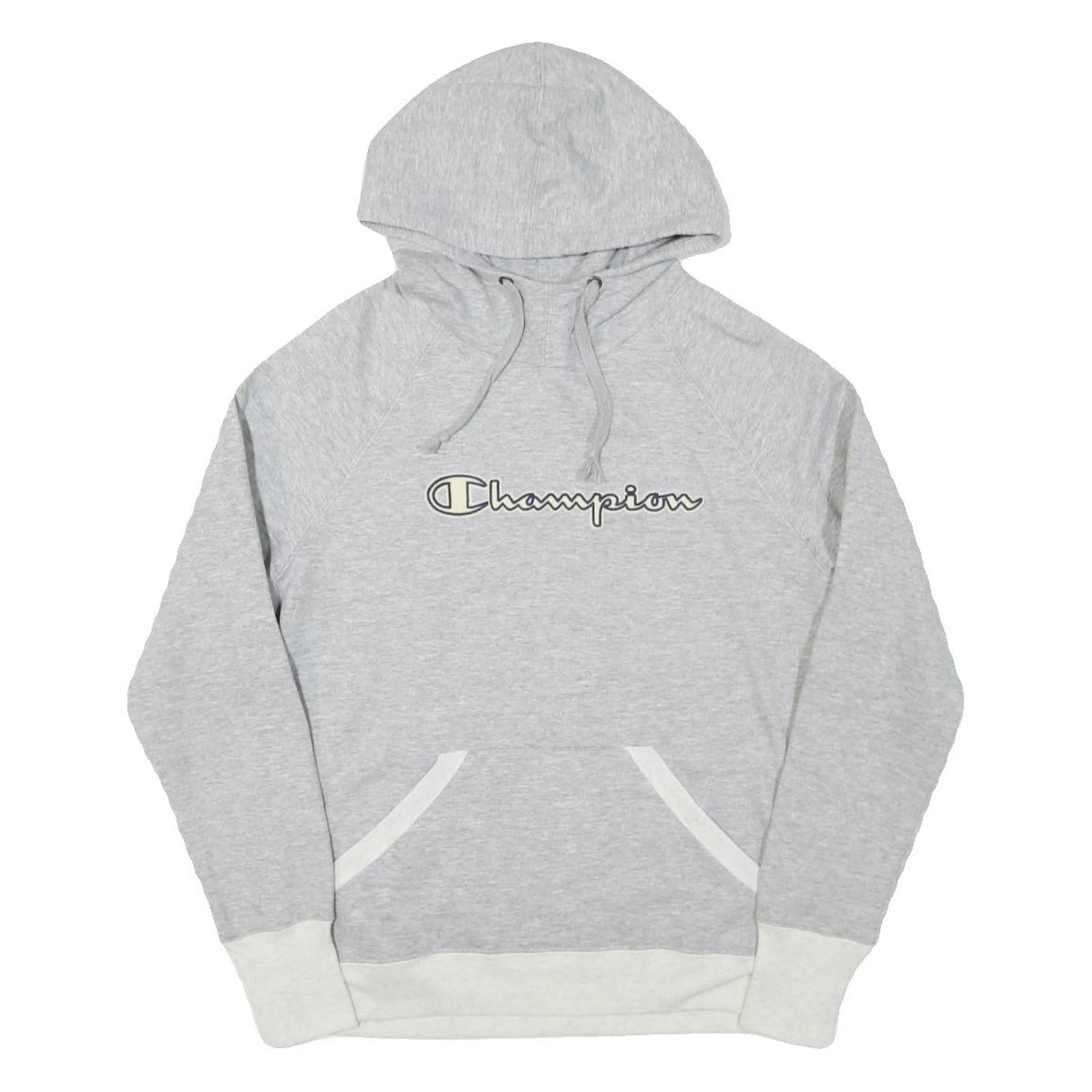 CHAMPION Womens Grey Pullover Hoodie S Cotton Blend
