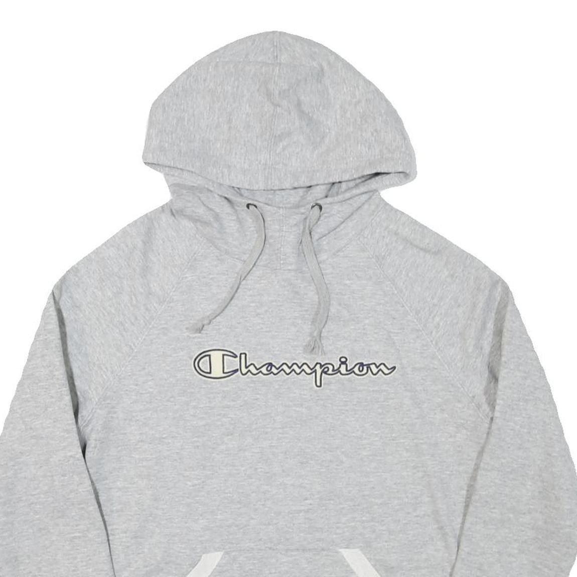CHAMPION Womens Grey Pullover Hoodie S Cotton Blend