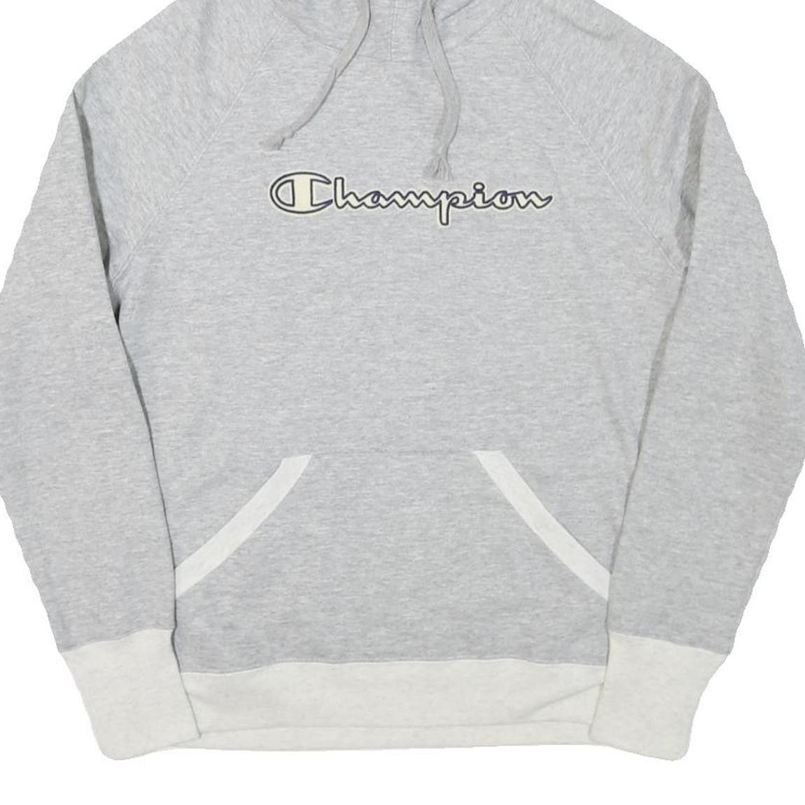CHAMPION Womens Grey Pullover Hoodie S Cotton Blend