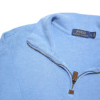 POLO RALPH LAUREN Mens Blue Jumper Plain Crew Neck Basic Knit L Cotton Blend