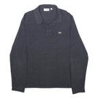 LACOSTE Mens Blue Long Sleeve Plain 3XL Cotton Polo Shirt Classic Fit