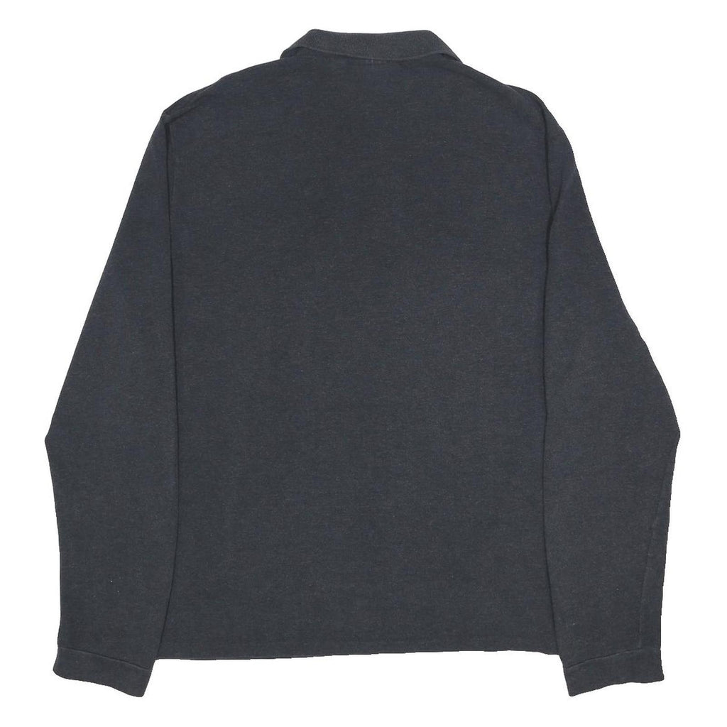 LACOSTE Mens Blue Long Sleeve Plain 3XL Cotton Polo Shirt Classic Fit