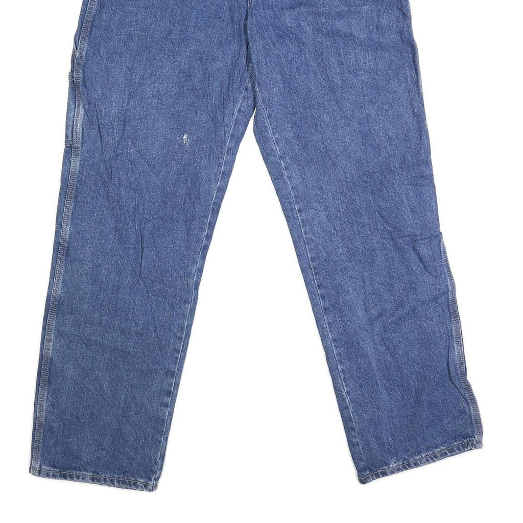 DICKIES Mens Regular Fit Blue Denim Jeans W36 L32 Workwear Cotton Blend Zip