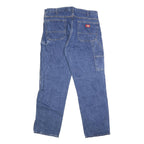 DICKIES Mens Regular Fit Blue Denim Jeans W36 L32 Workwear Cotton Blend Zip