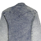 Womens Blue Acid Wash Plain Button Cotton Jacket M Denim Casual Outerwear