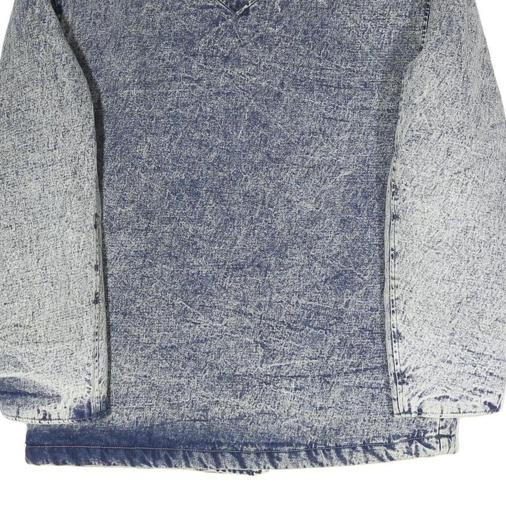 Womens Blue Acid Wash Plain Button Cotton Jacket M Denim Casual Outerwear