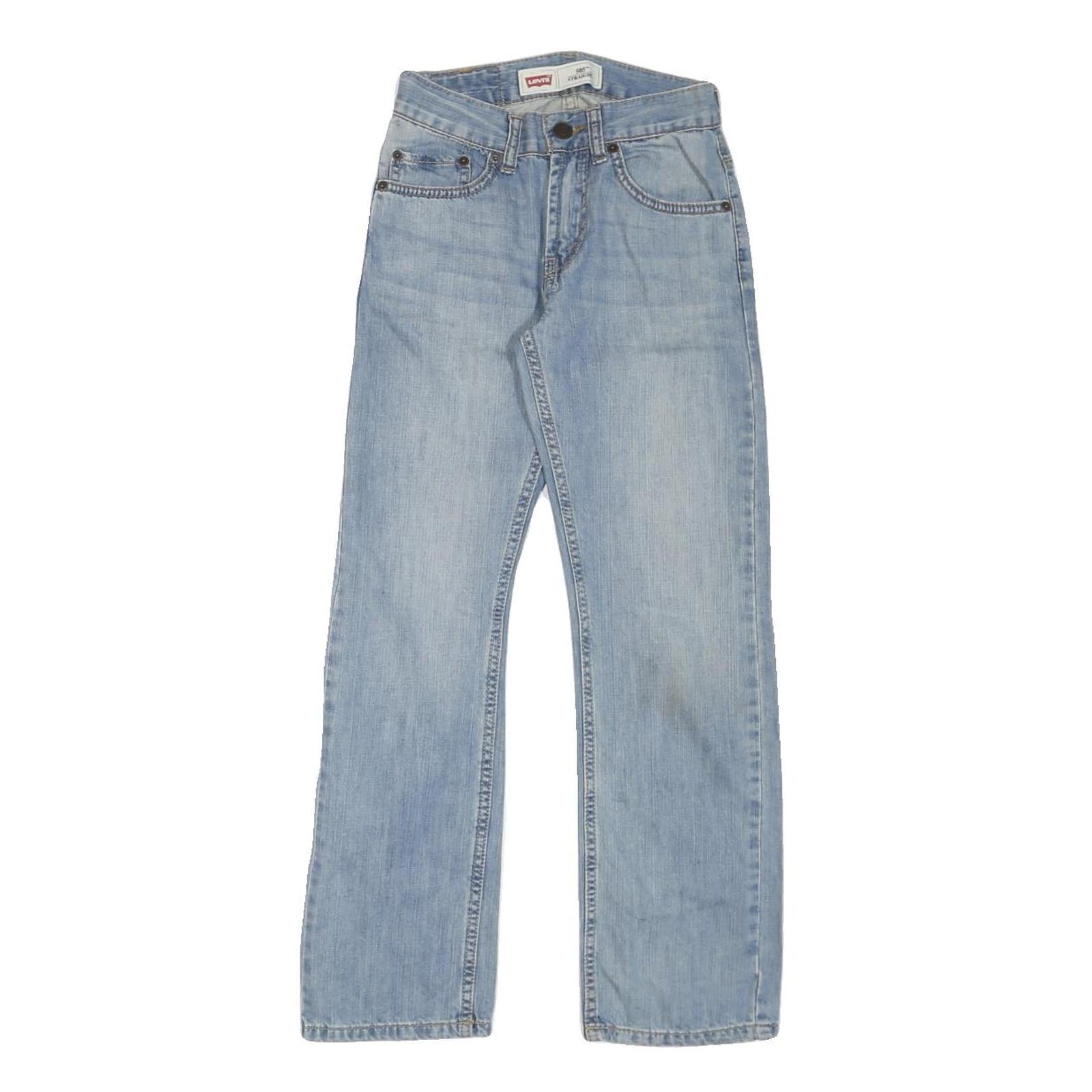 LEVI'S Womens Blue Regular Straight Denim Light W23 L25 Zip Jeans Casual