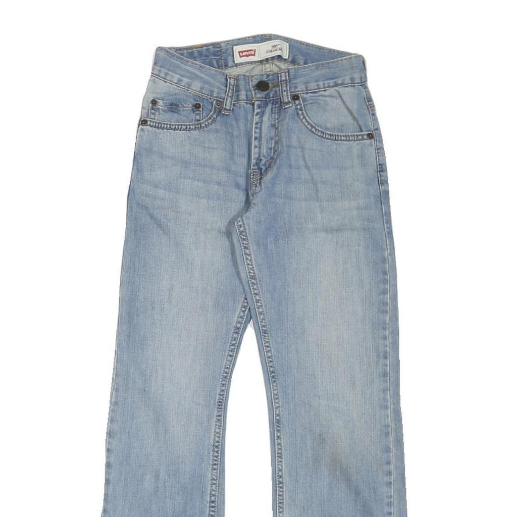 LEVI'S Womens Blue Regular Straight Denim Light W23 L25 Zip Jeans Casual