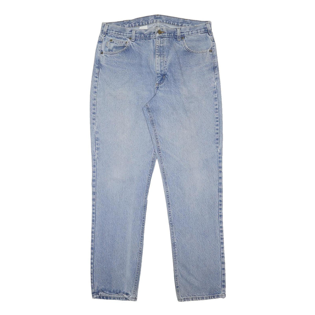 CARHARTT Mens Jeans Light Blue Regular Straight Denim W38 L33 Workwear Zip