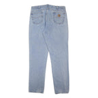 CARHARTT Mens Jeans Light Blue Regular Straight Denim W38 L33 Workwear Zip