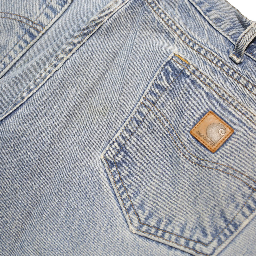 CARHARTT Mens Jeans Light Blue Regular Straight Denim W38 L33 Workwear Zip