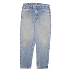 CARHARTT Mens Relaxed Light Denim Cotton Blend Zip Jeans W36 L32 Workwear