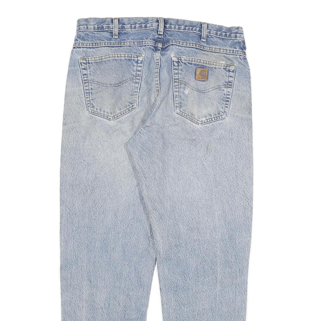 CARHARTT Mens Relaxed Light Denim Cotton Blend Zip Jeans W36 L32 Workwear