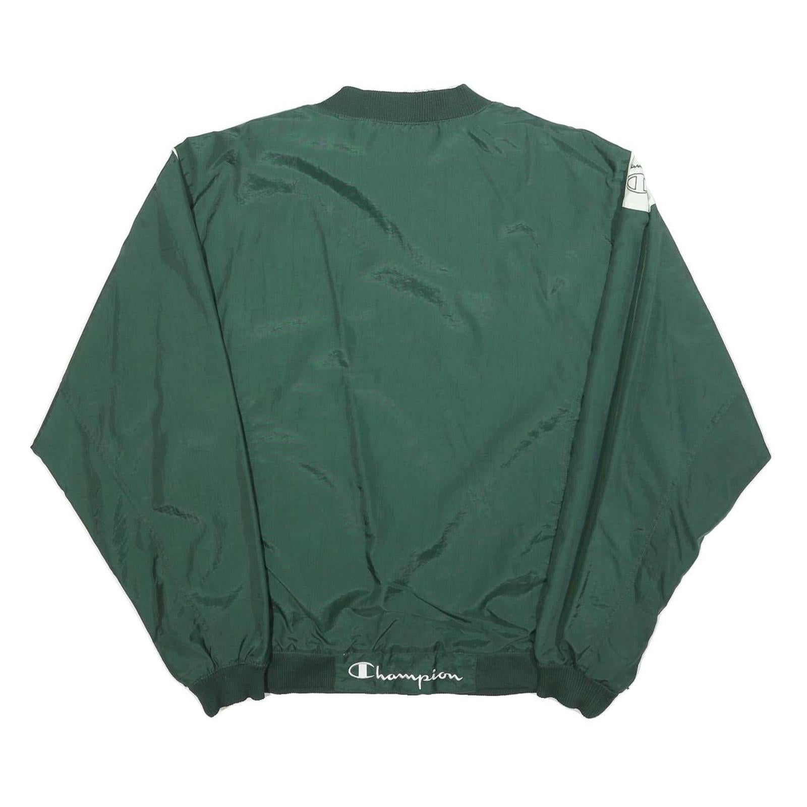 CHAMPION Mens Green Pullover V-Neck Sweatshirt M Lightweight Sportswear