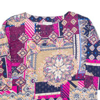 MONSOON Womens Printed Top Pink Long Sleeve Crazy Pattern M