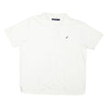 NAUTICA Mens White Short Sleeve Plain Polo Shirt L Cotton Blend Casual Classic
