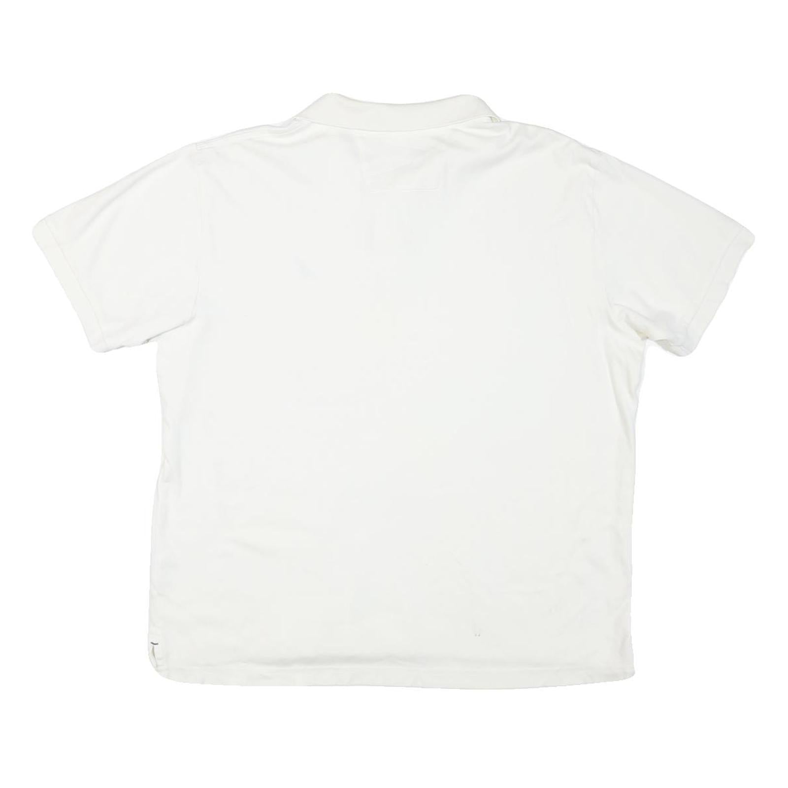 NAUTICA Mens White Short Sleeve Plain Polo Shirt L Cotton Blend Casual Classic