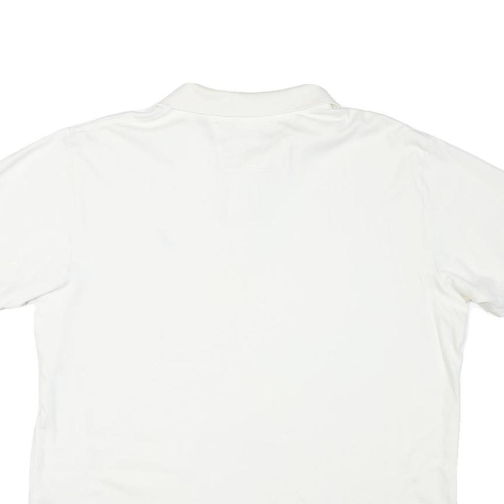 NAUTICA Mens White Short Sleeve Plain Polo Shirt L Cotton Blend Casual Classic