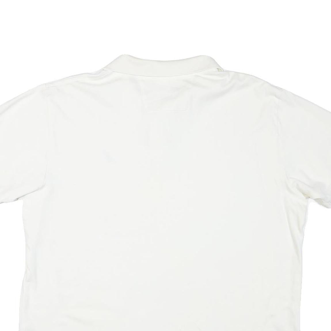 NAUTICA Mens White Short Sleeve Plain Polo Shirt L Cotton Blend Casual Classic