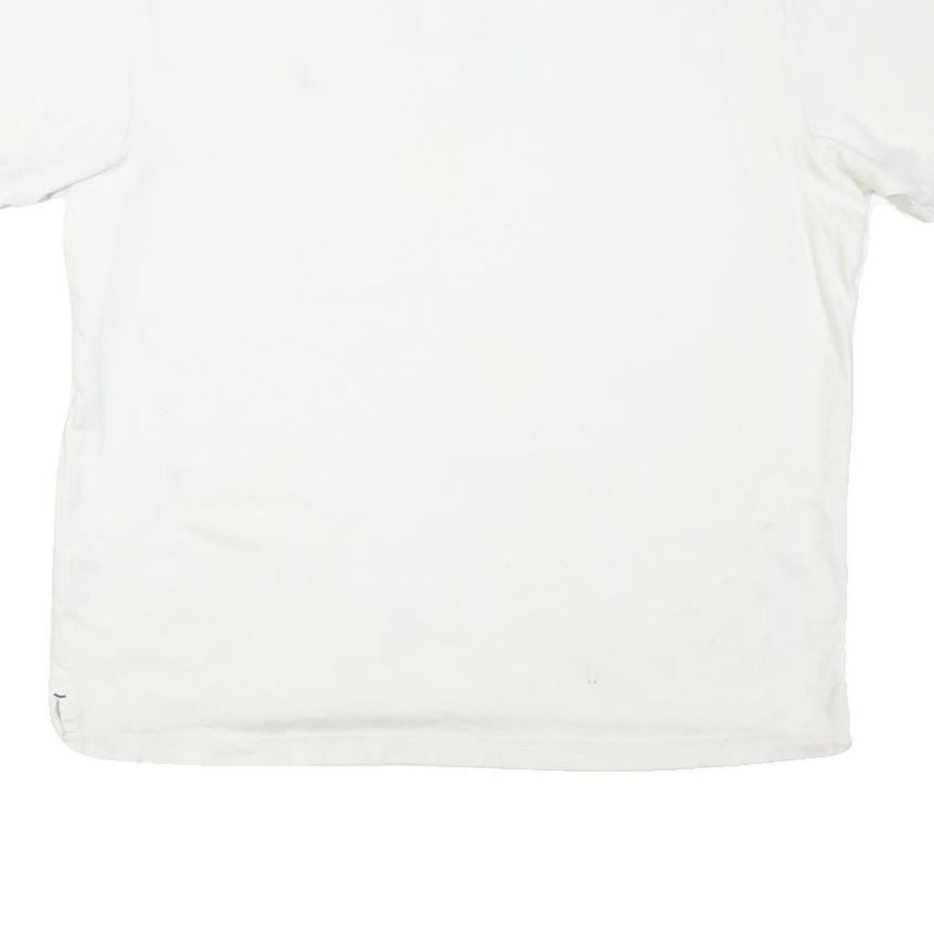 NAUTICA Mens White Short Sleeve Plain Polo Shirt L Cotton Blend Casual Classic