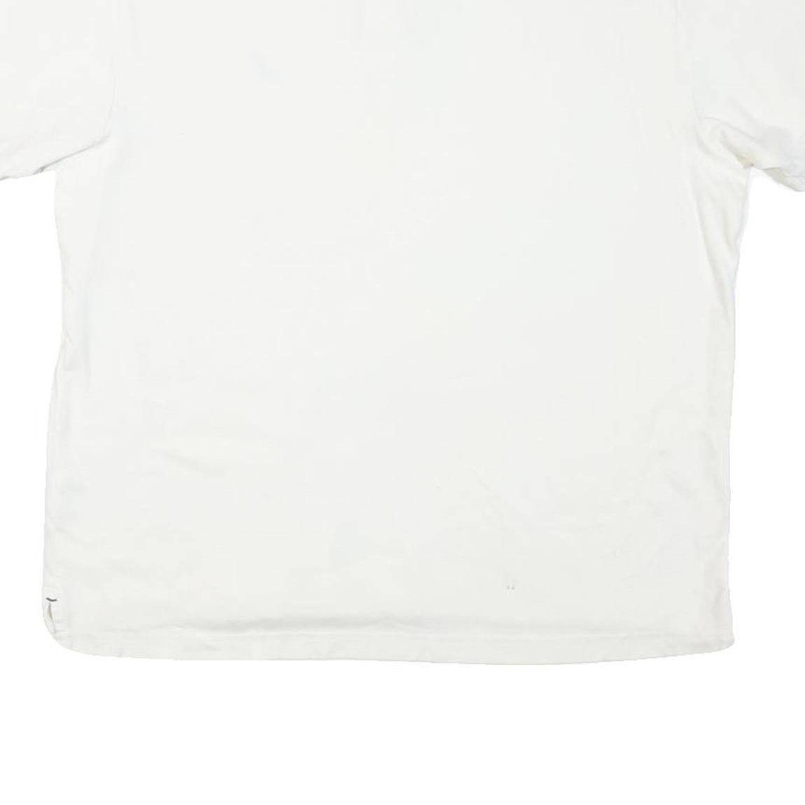 NAUTICA Mens White Short Sleeve Plain Polo Shirt L Cotton Blend Casual Classic