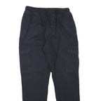 BRAVE SOUL Mens Cotton Blend Navy Relaxed Cargo Drawstring W26 L28 Trousers