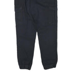 BRAVE SOUL Mens Cotton Blend Navy Relaxed Cargo Drawstring W26 L28 Trousers