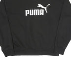 PUMA Womens Black Cotton Blend Crew Neck S Logo Sweatshirt Pullover Casual